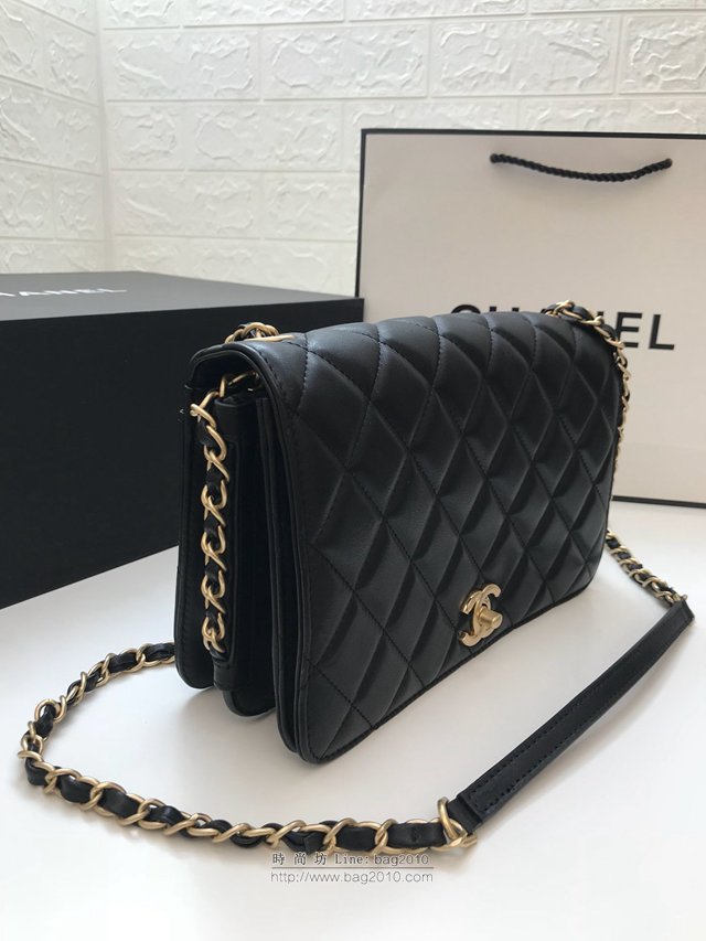 Chanel女包 AS0149 最新款 菱格小牛皮與金色金屬口蓋包 香奈爾鏈條挎包 香奈兒單肩包 中號Chanel口蓋包  djc2670